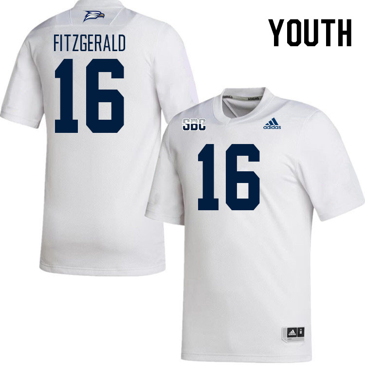Youth #16 Colton FitzGerald Georgia Southern Eagles College Football Jerseys Stitched Sale-White